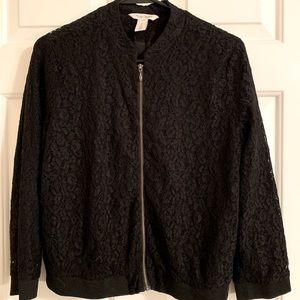 SOLD — NOT FOR SALE — WHBM M black lace bomber jacket fully lined